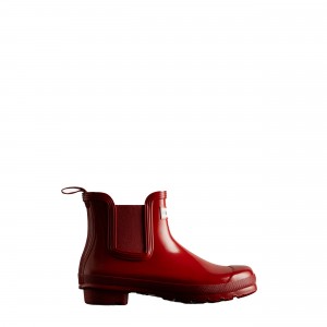 Hunter Boots Original Gloss Chelsea Boots Military Red | 95268-GEJO