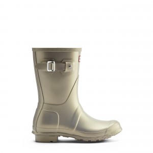Hunter Boots Original Nebula Short Rain Boots Pale Gold | 70642-LEYN
