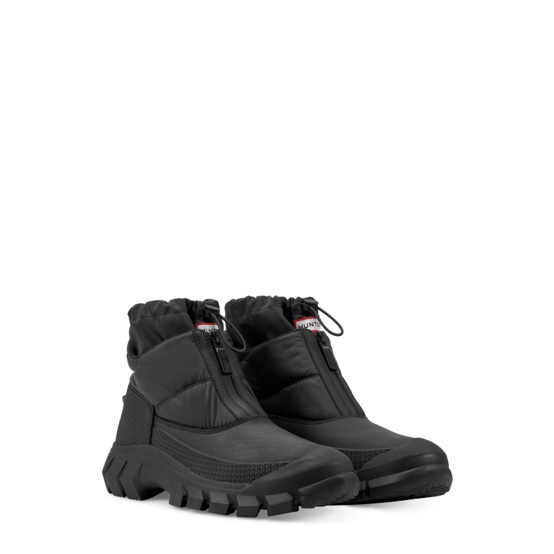 Hunter Boots Ankle Zip Snow Boots Black | 09361-PCUB