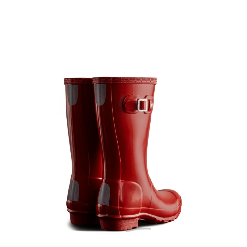 Hunter Boots Big Kids Original Gloss Rain Boots Military Red | 40925-XDGQ