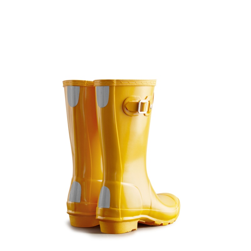 Hunter Boots Big Kids Original Gloss Rain Boots Yellow | 95813-BSLK
