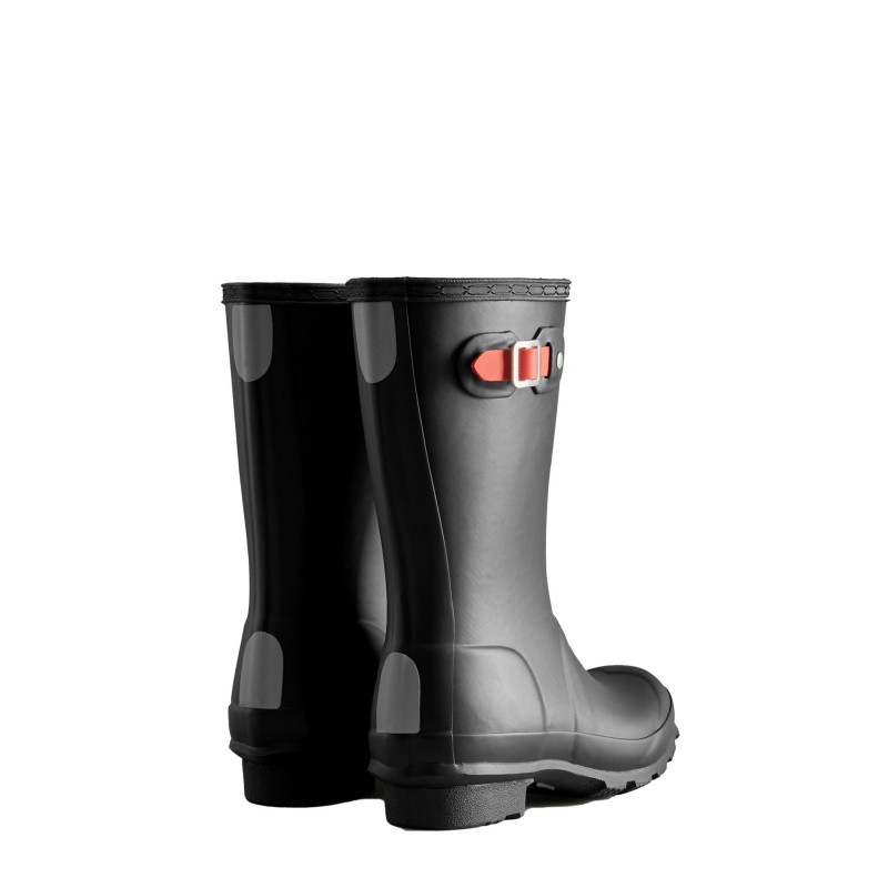 Hunter Boots Big Kids Original Insulated Rain Boots Black/Logo Red/Black | 38697-LGCT