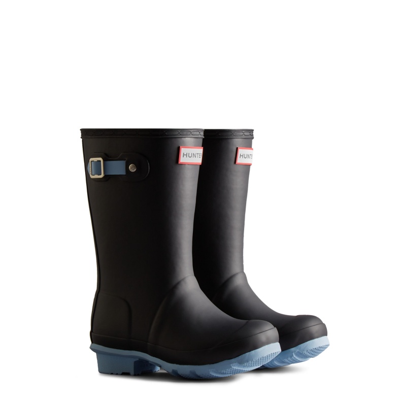 Hunter Boots Big Kids Original Insulated Rain Boots Navy/Blue Frost/White Willow | 92084-NOEK