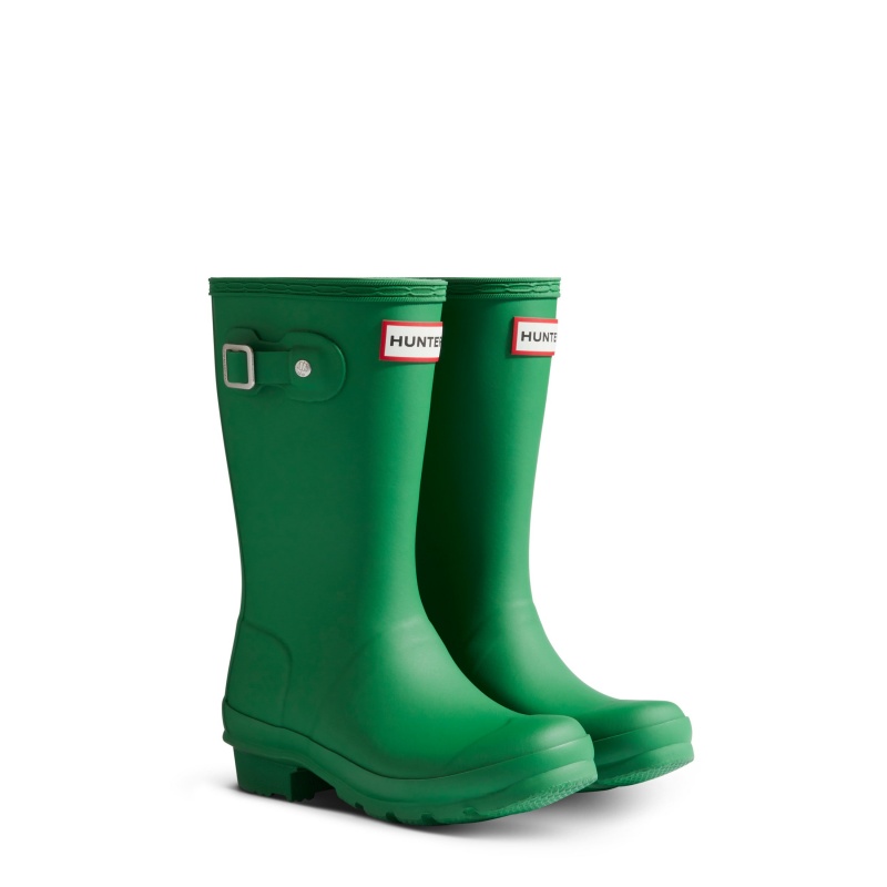 Hunter Boots Big Kids Original Rain Boots Twisting Green | 70152-RBSP