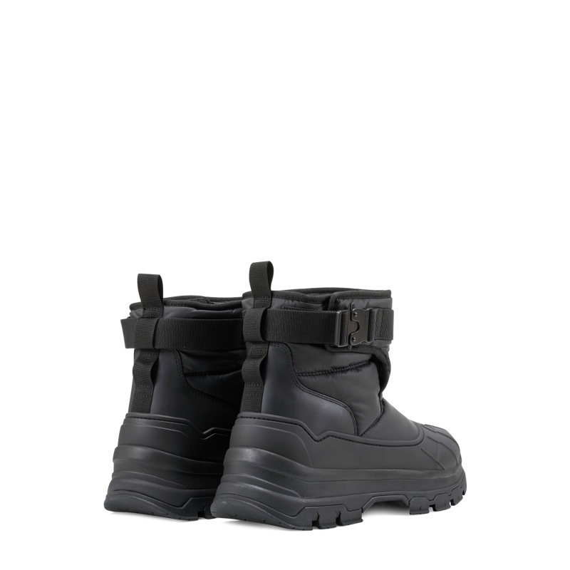 Hunter Boots Buckle Short Snow Boots Black | 91724-TRVQ