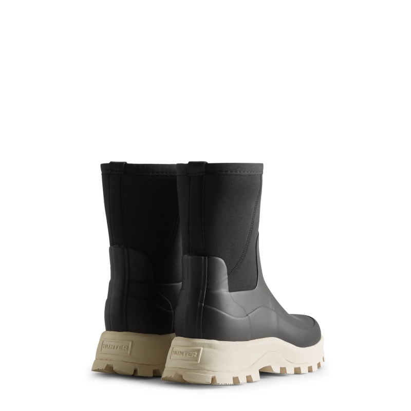 Hunter Boots City Explorer Neoprene Short Boots Black/Shaded White | 25416-CKMY