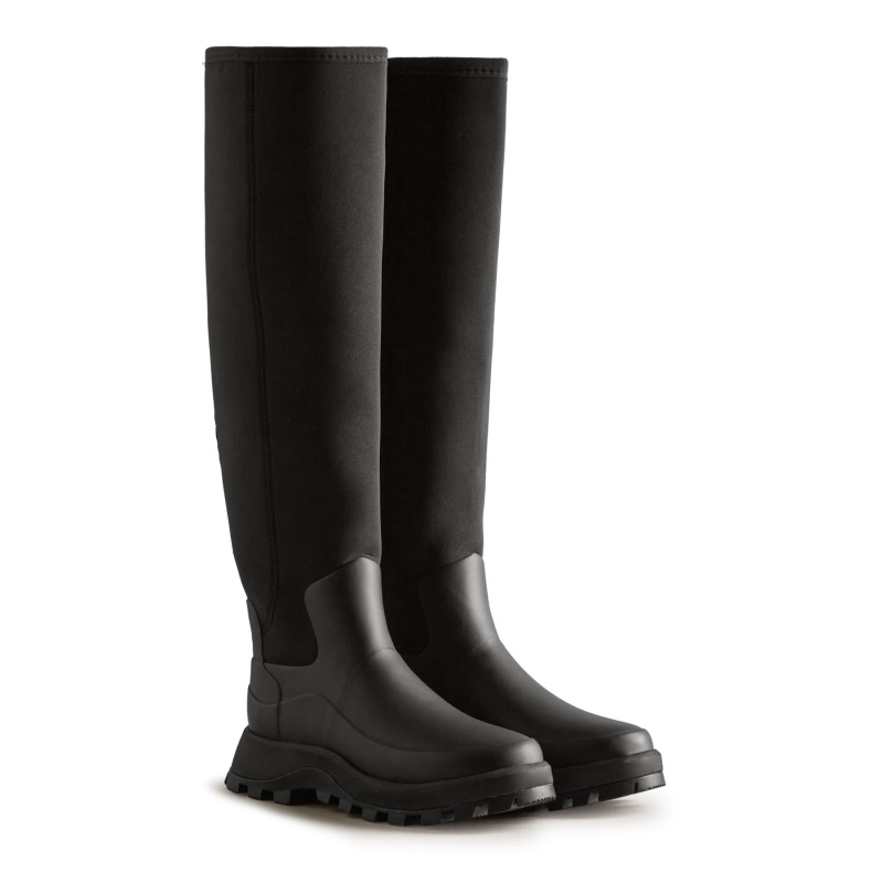 Hunter Boots City Explorer Neoprene Tall Rain Boots Black | 05482-RESJ