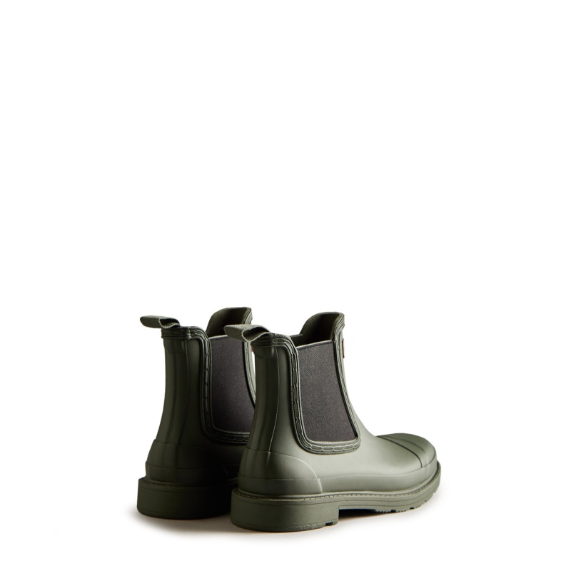 Hunter Boots Commando Chelsea Boots Dark Olive | 28605-JDRS