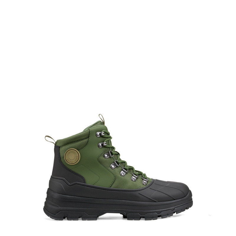 Hunter Boots Explorer Duck Boots Flexing Green/Black | 60791-QYRB