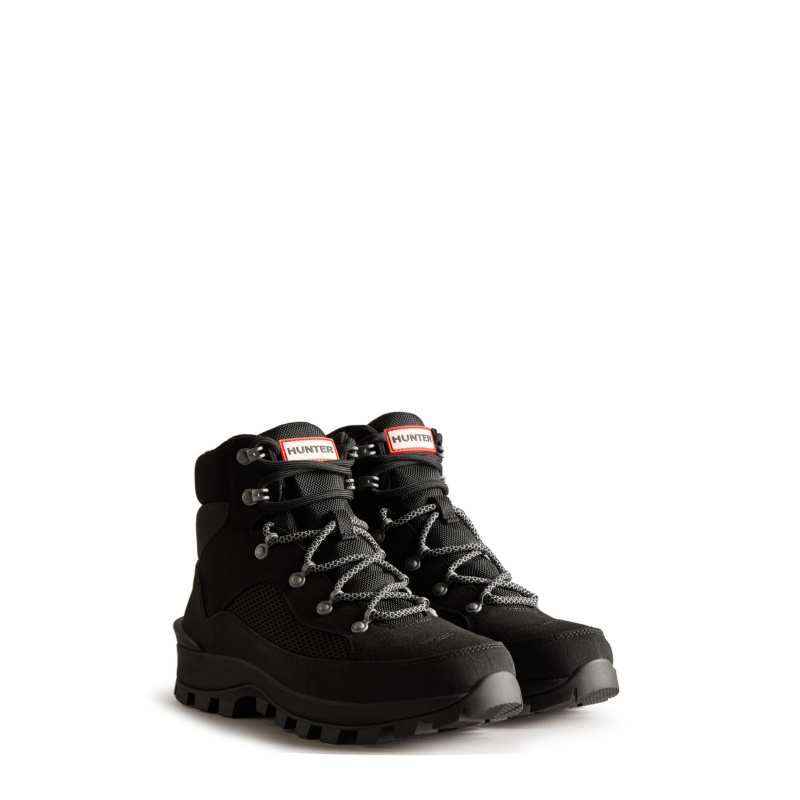 Hunter Boots Explorer Insulated Lace-Up Commando Boots Black | 39048-WUQG