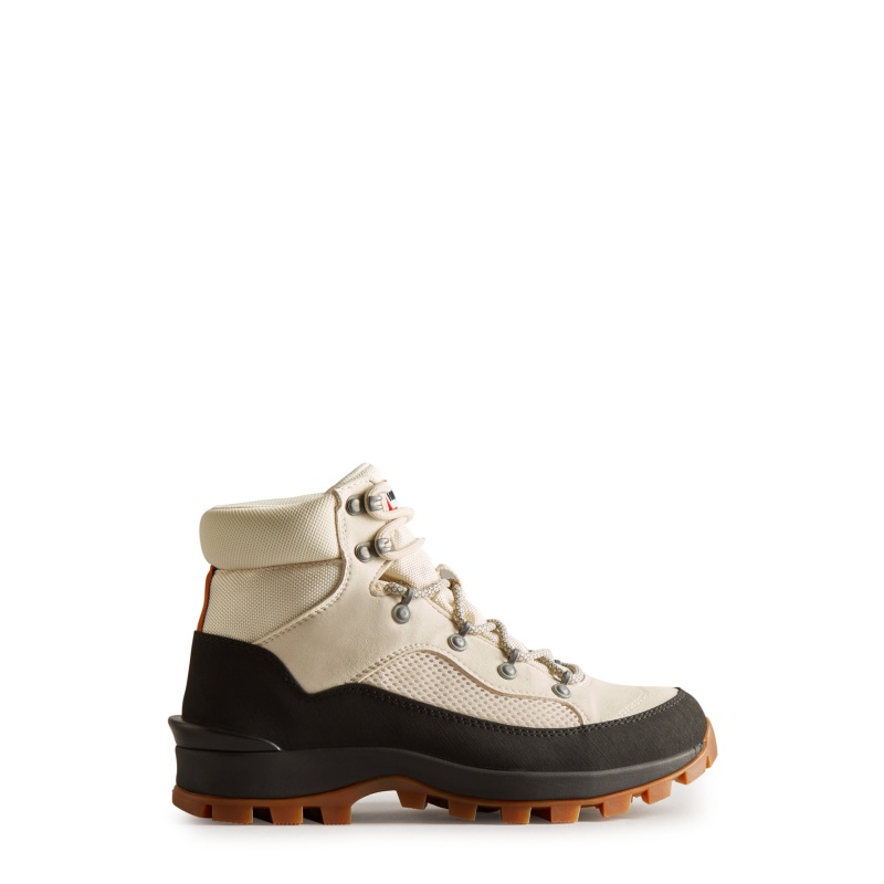 Hunter Boots Explorer Insulated Lace-Up Commando Boots White Willow/Cosy Cream/Black | 08197-EHIL