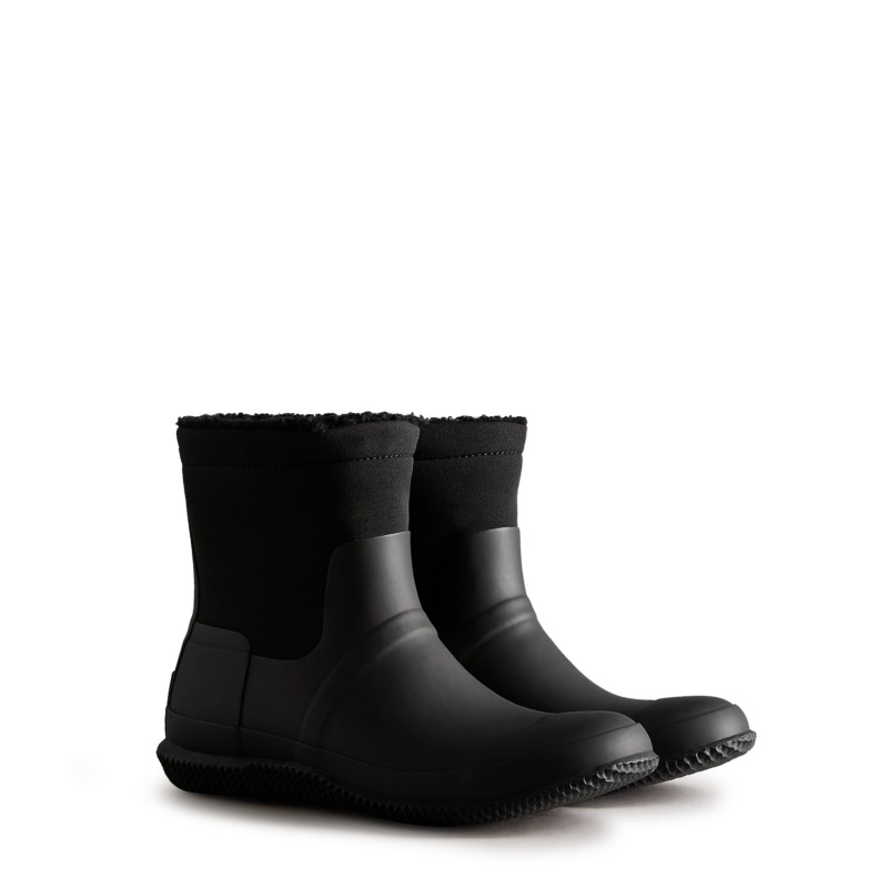 Hunter Boots Indoor/Outdoor Insulated Roll Top Vegan Shearling Shoes Black | 46385-BNEG