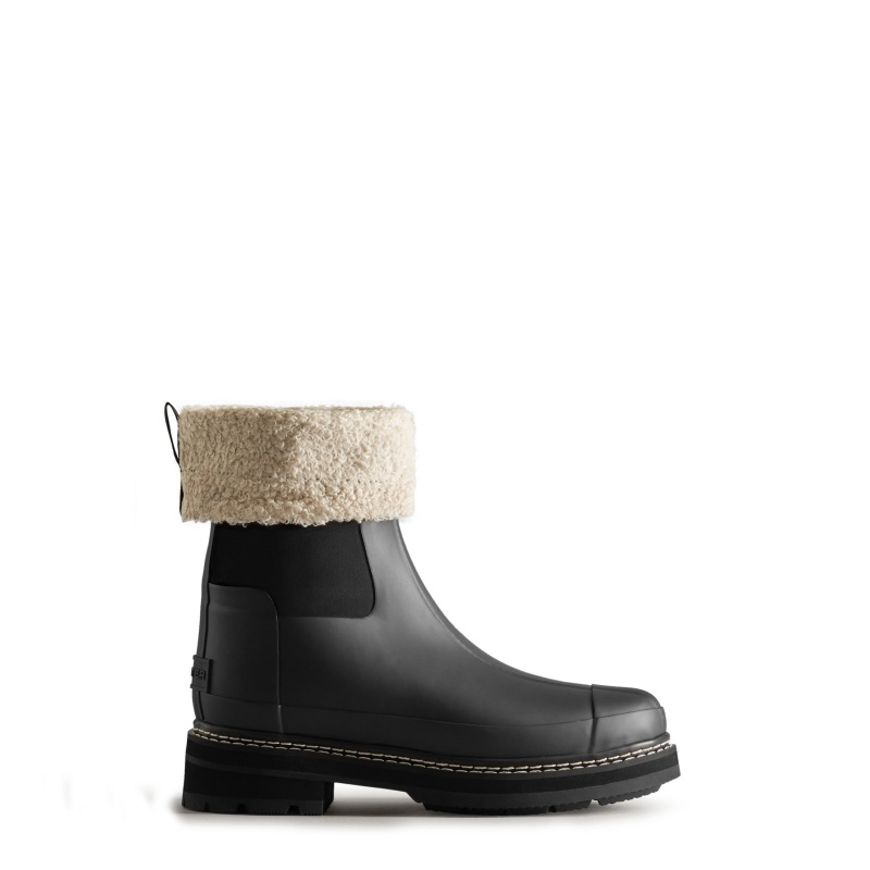 Hunter Boots Insulated Refined Knit Rain Boots Black | 23798-JESN