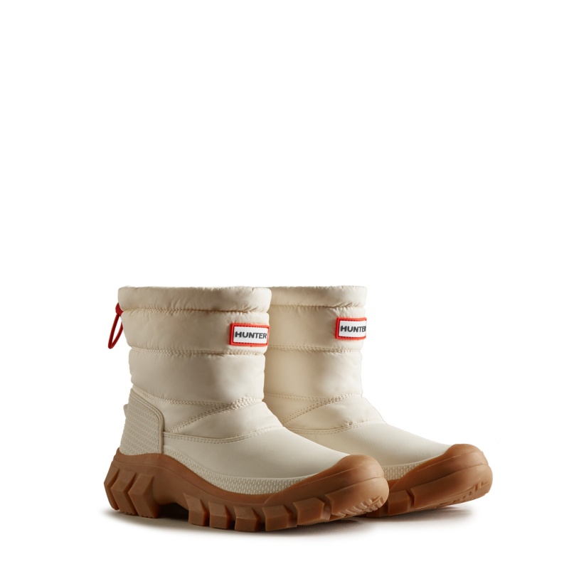 Hunter Boots Intrepid Insulated Short Snow Boots White Willow/Gum | 38950-DAEG