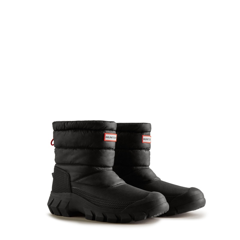 Hunter Boots Intrepid Insulated Short Snow Boots Black | 12507-GJBU