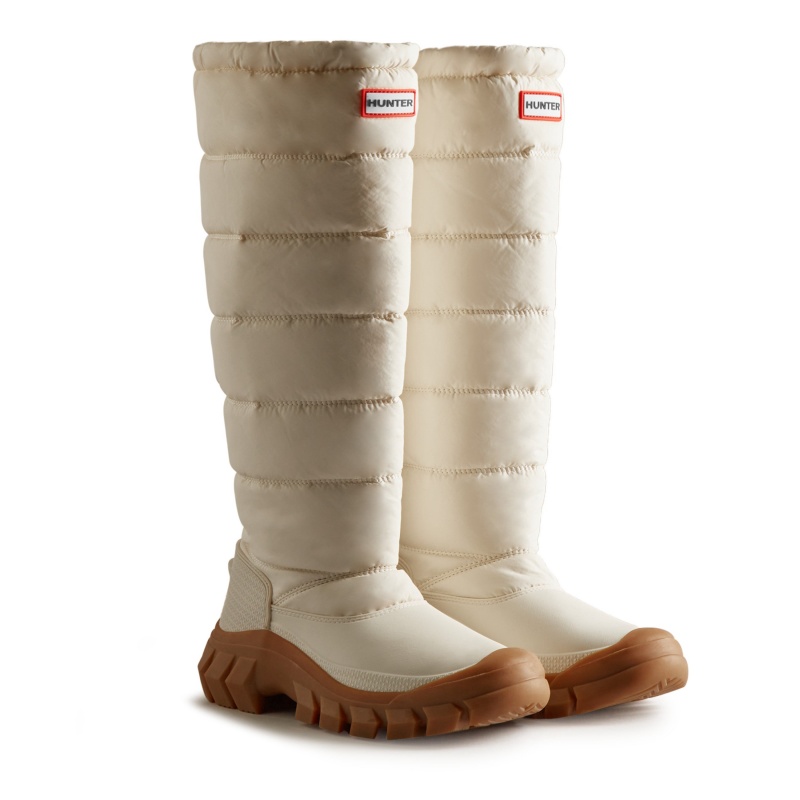 Hunter Boots Intrepid Insulated Tall Snow Boots White Willow/Gum | 90762-RDFU
