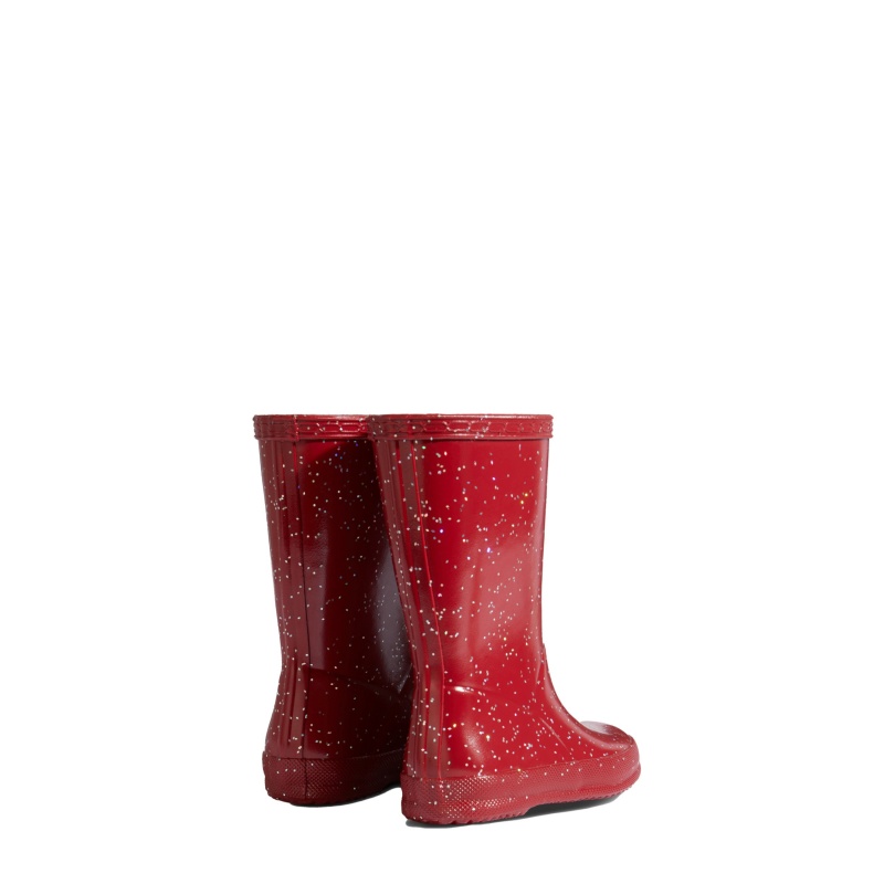 Hunter Boots Kids First Giant Glitter Rain Boots Vital Burgundy | 65782-UYHZ