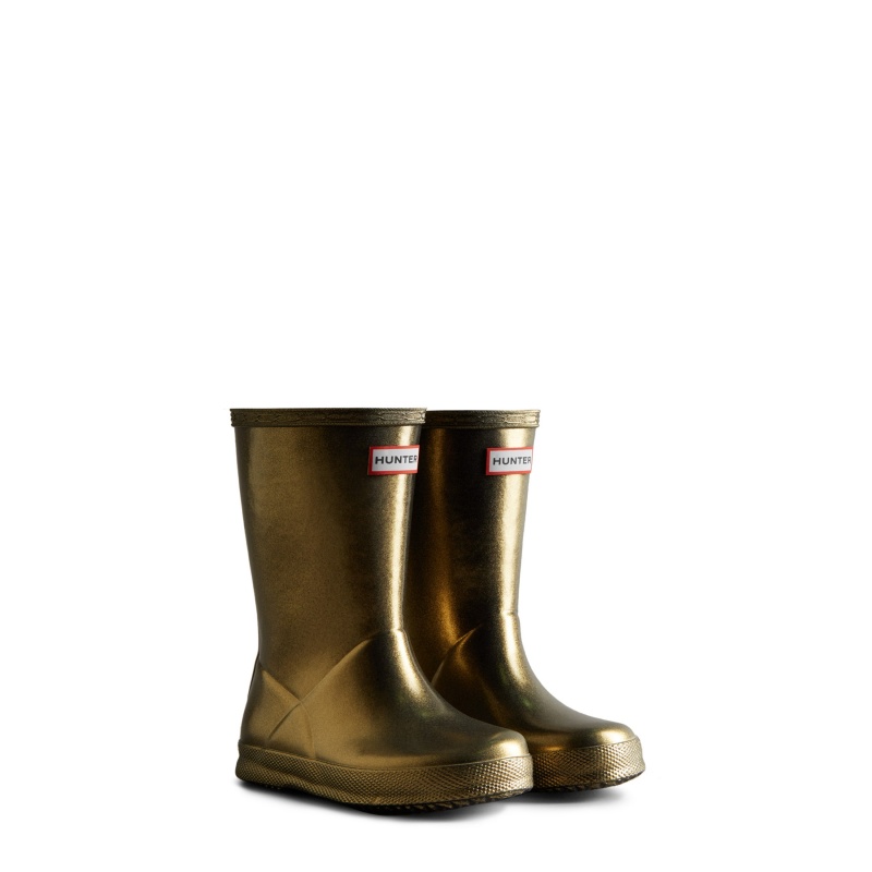 Hunter Boots Kids First Nebula Rain Boots Gold | 58921-FZIN