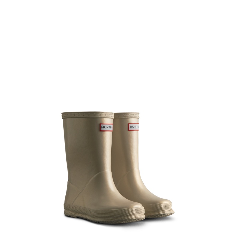 Hunter Boots Kids First Nebula Rain Boots Pale Gold | 63582-EBTS