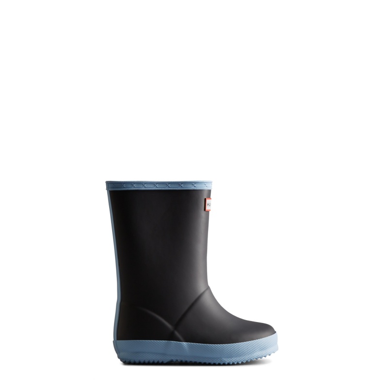 Hunter Boots Little Kids Insulated Rain Boots Navy/Blue Frost/White Willow | 51638-UCMR