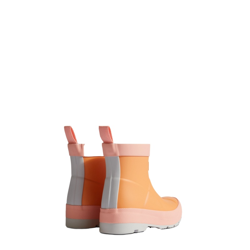 Hunter Boots Little Kids PLAY Rain Boots Optimistic Orange/Humming Pink | 59314-EBCD