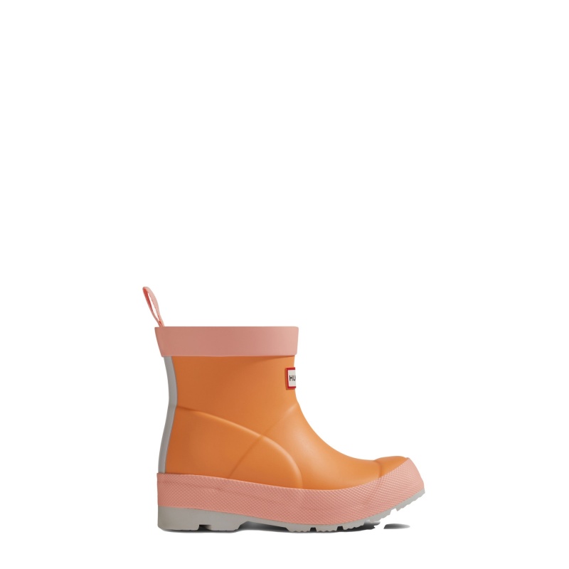 Hunter Boots Little Kids PLAY Rain Boots Optimistic Orange/Humming Pink | 59314-EBCD