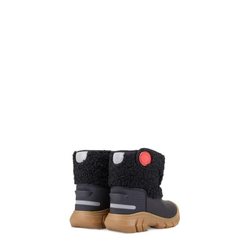 Hunter Boots Little Kids Strap Boucle Snow Boots Black/Natural Gum | 76413-WABR