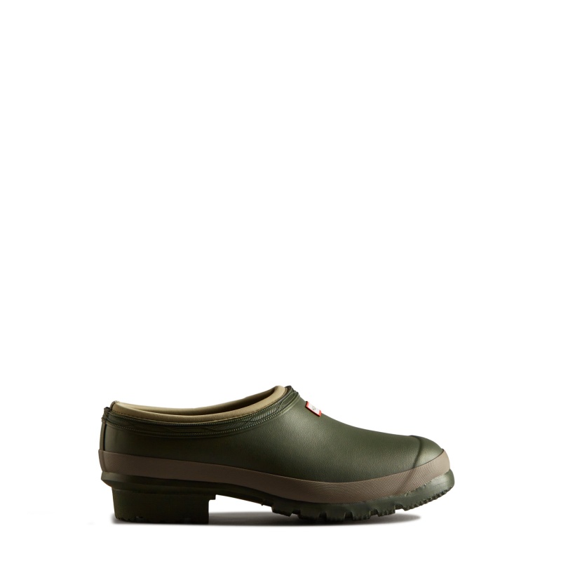 Hunter Boots Neoprene Gardener Clogs Dark Olive/Clay | 39567-YGAT