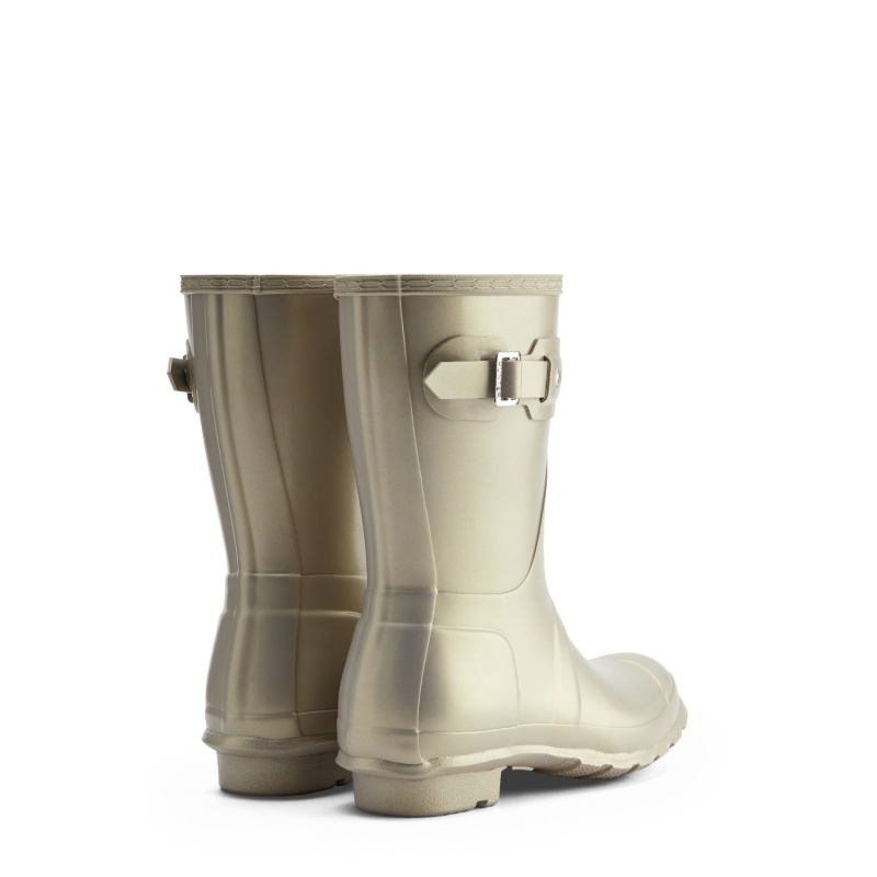 Hunter Boots Original Nebula Short Rain Boots Pale Gold | 70642-LEYN