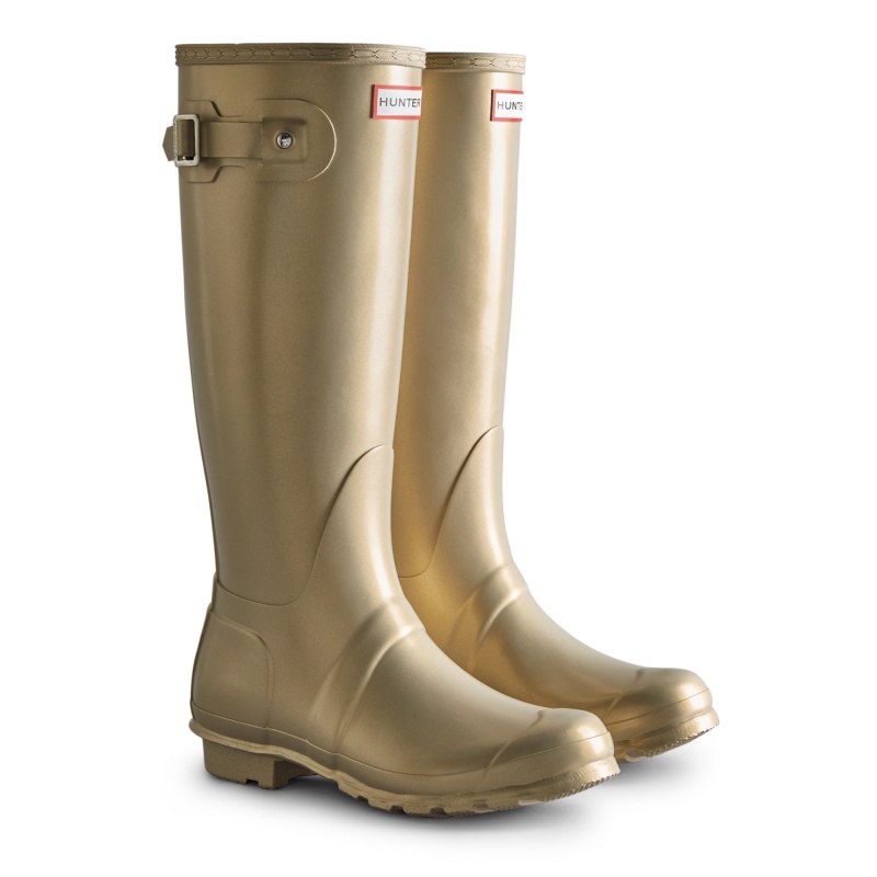 Hunter Boots Original Nebula Tall Rain Boots Pale Gold | 58390-AYPV