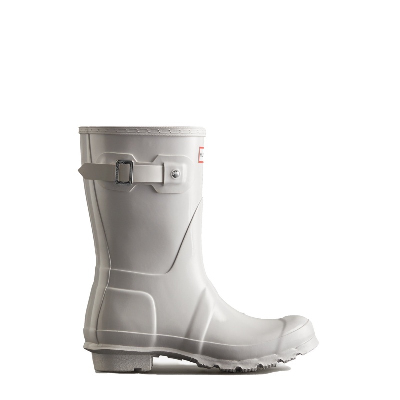 Hunter Boots Original Short Gloss Rain Boots White | 12957-YPFV