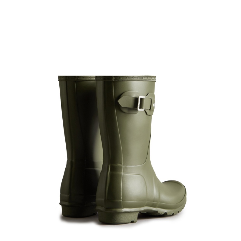 Hunter Boots Original Short Rain Boots Olive Leaf | 63287-WCPZ
