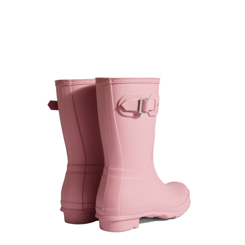 Hunter Boots Original Short Rain Boots Purring Pink | 34528-UOSN