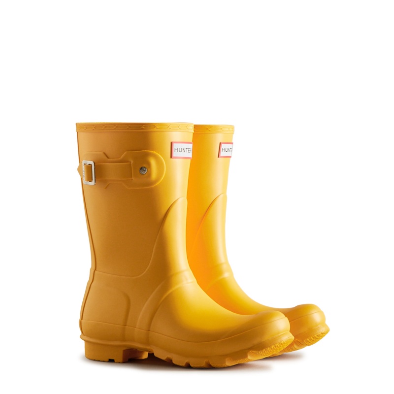 Hunter Boots Original Short Rain Boots Yellow | 57291-IMRP