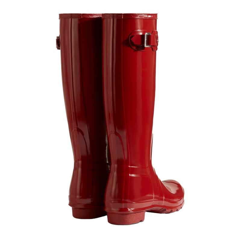 Hunter Boots Original Tall Gloss Rain Boots Military Red | 70359-RQBG