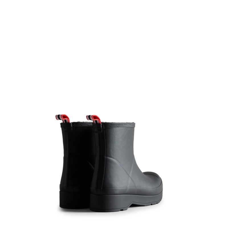 Hunter Boots PLAY Insulated Vegan Shearling Short Rain Boots Black | 91867-FIBL