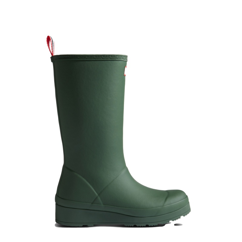 Hunter Boots PLAY Insulated Vegan Shearling Tall Rain Boots Flexing Green/White Willow | 15946-FAGQ