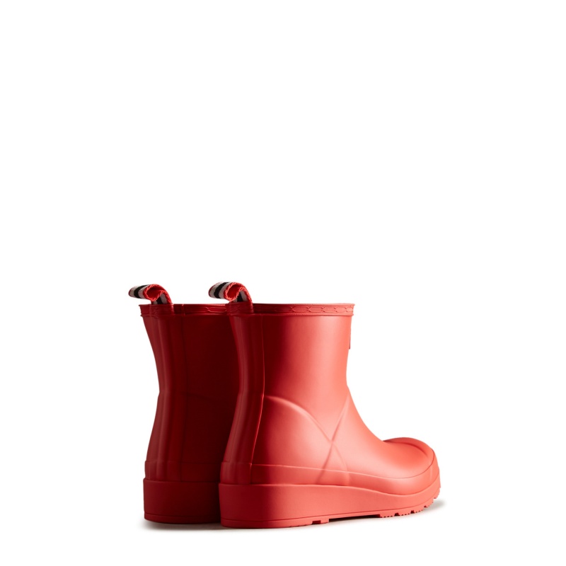 Hunter Boots PLAY Short Rain Boots Logo Red | 07126-UTDS