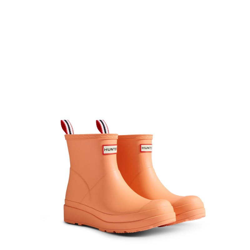 Hunter Boots PLAY Short Rain Boots Optimistic Orange | 65012-FDVA