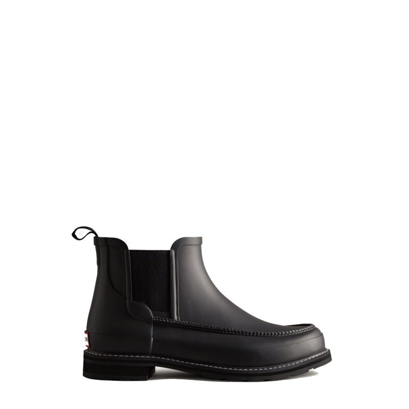 Hunter Boots Refined Moc Toe Chelsea Boots Black/Black | 61908-EUZB