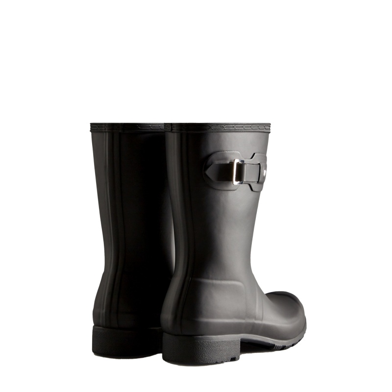 Hunter Boots Tour Foldable Short Rain Boots Black | 80419-UGQA